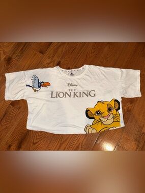 Disney The Lion King Primark Women’s Cropped White Tee Size L